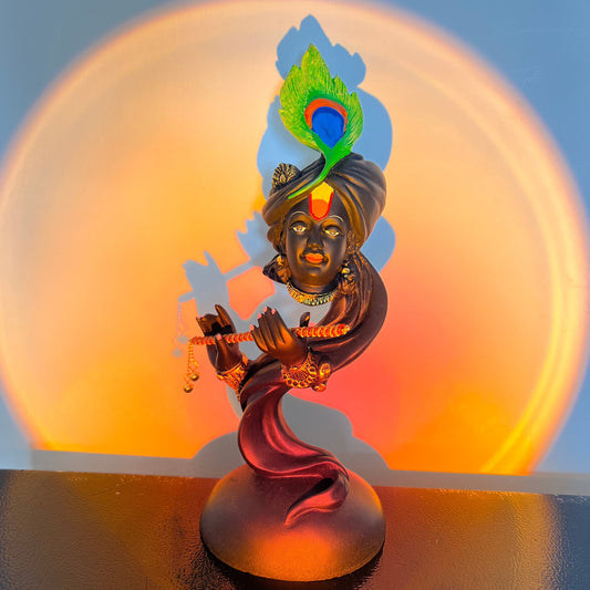 Minimalist Krishna Idol with light