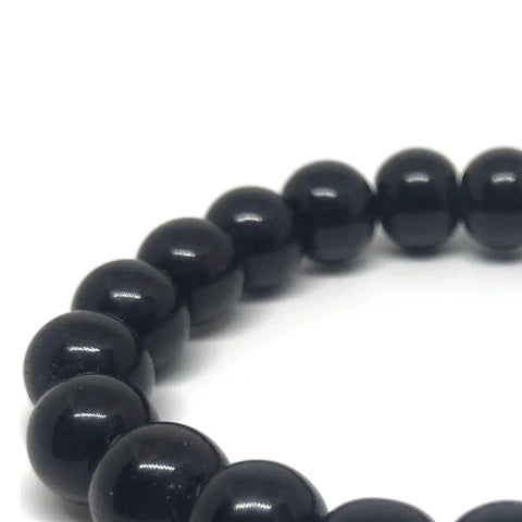 Jet Authentic Black Tourmaline Beads Bracelet 8mm Crystal Therapy Stress  Relief Pain Relief Harmony Cheerfulness Inspiration - jet-csv